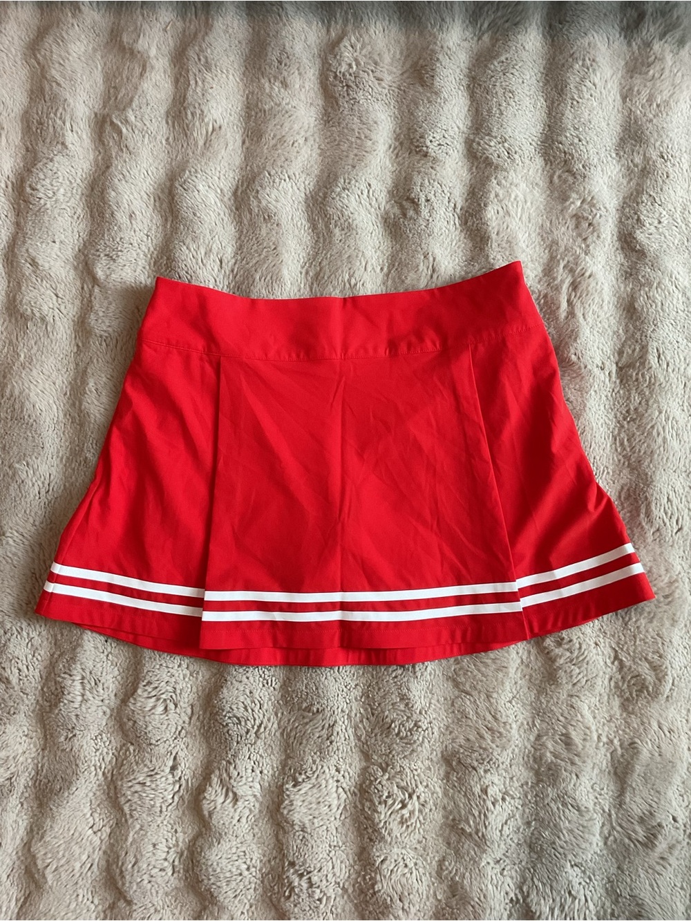 CALIA by Carrie Underwood Red Mini Skort with White Stripes